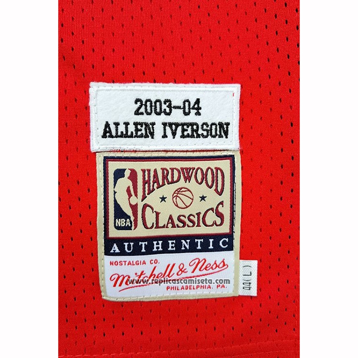 Camiseta Philadelphia 76ers Allen Iverson #3 Retro Azul Rojo